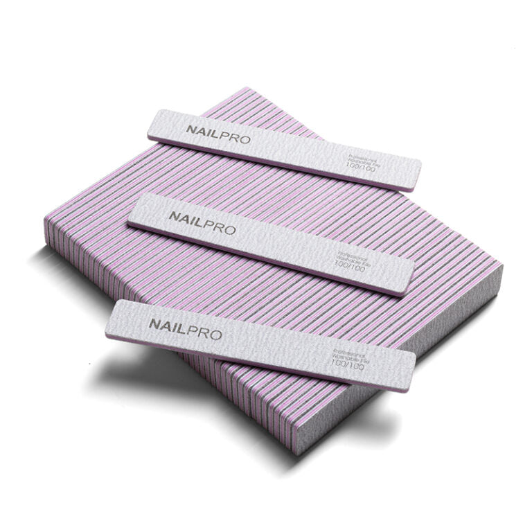 Nail PRO – Zebra Square File 100/100 Pack of 50