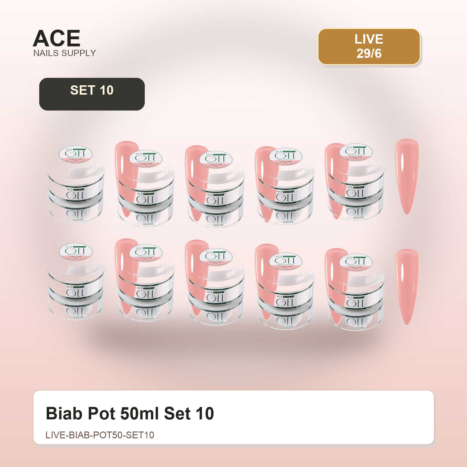 Biab Pot 50ml Set 10