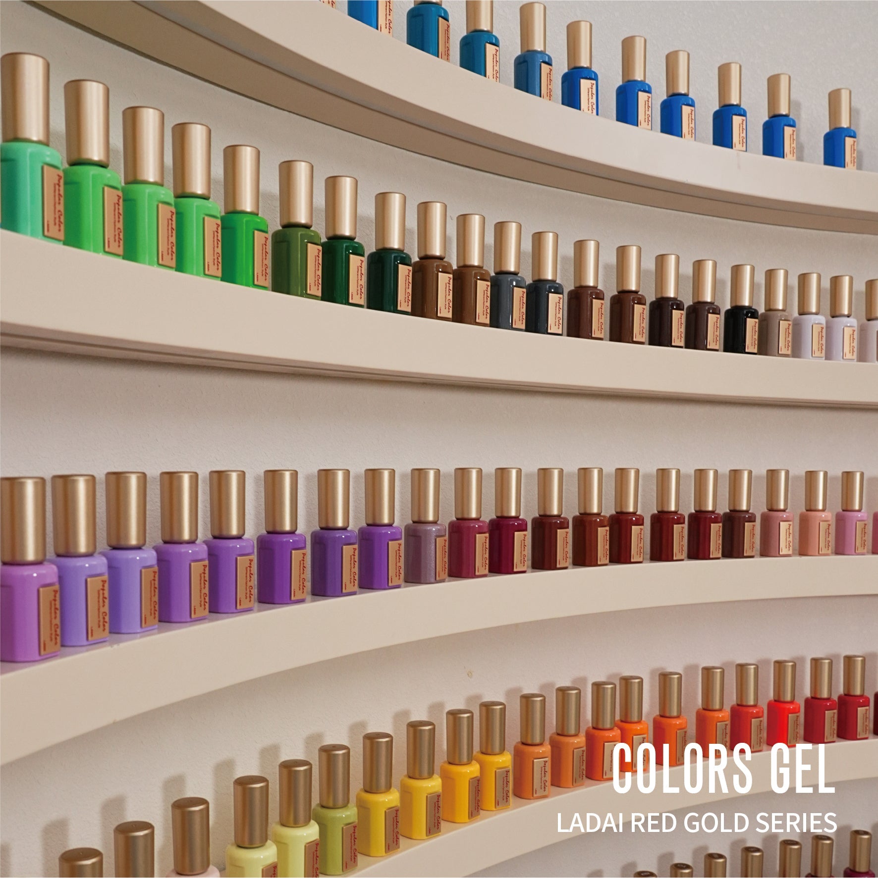 LADAI Set 138 gel polish bottles arranged by colour