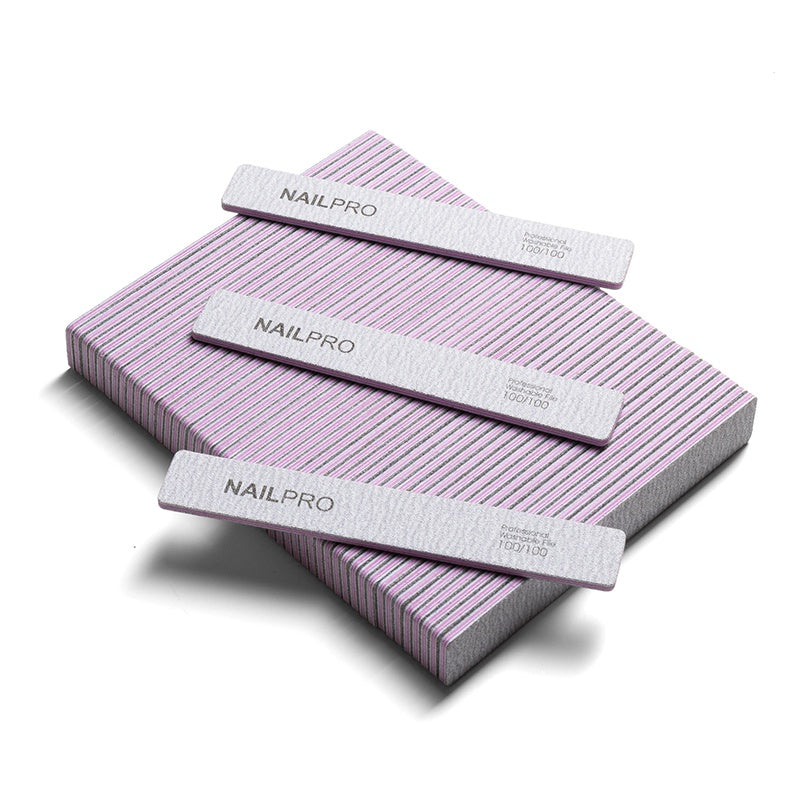 Nail PRO – Zebra Square File Pack of 50